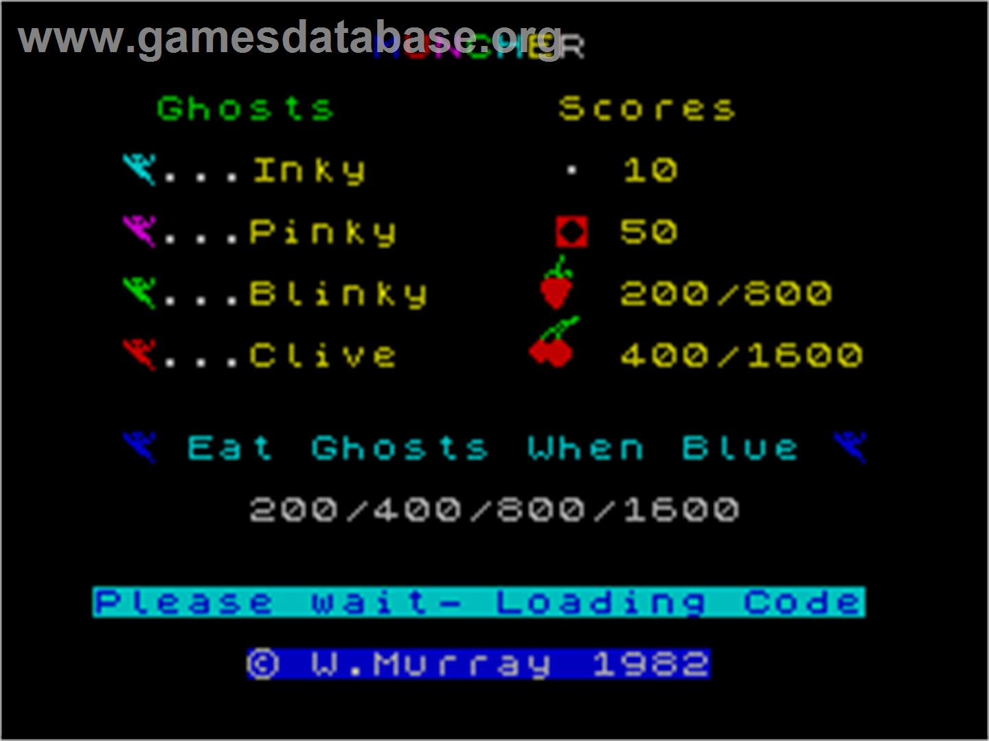 Muncher - Sinclair ZX Spectrum - Artwork - Title Screen