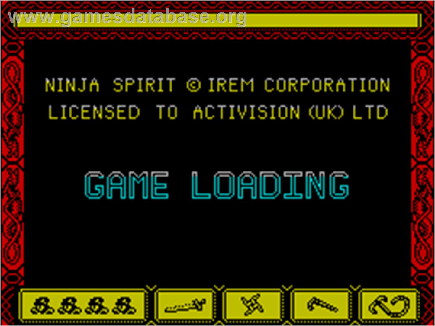 Ninja Spirit - Sinclair ZX Spectrum - Artwork - Title Screen