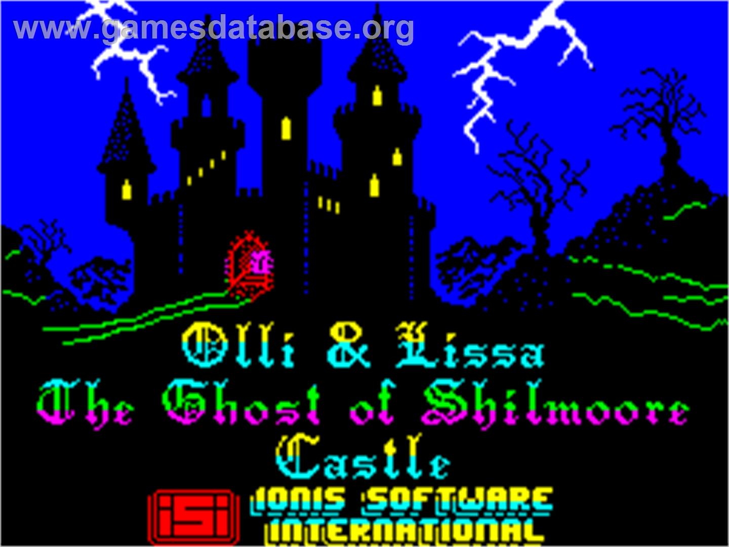 Olli & Lissa: The Ghost of Shilmore Castle - Sinclair ZX Spectrum - Artwork - Title Screen