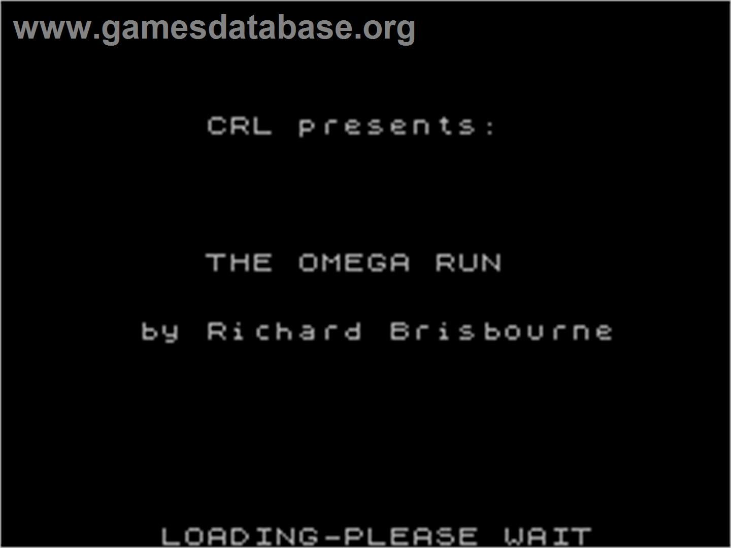 Omega Run - Sinclair ZX Spectrum - Artwork - Title Screen