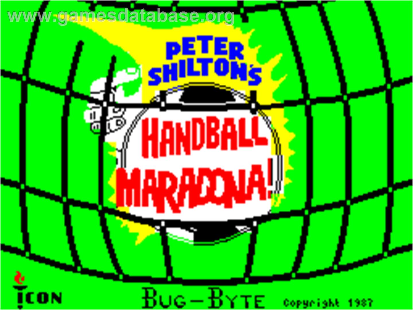 Peter Shilton's Handball Maradona! - Sinclair ZX Spectrum - Artwork - Title Screen