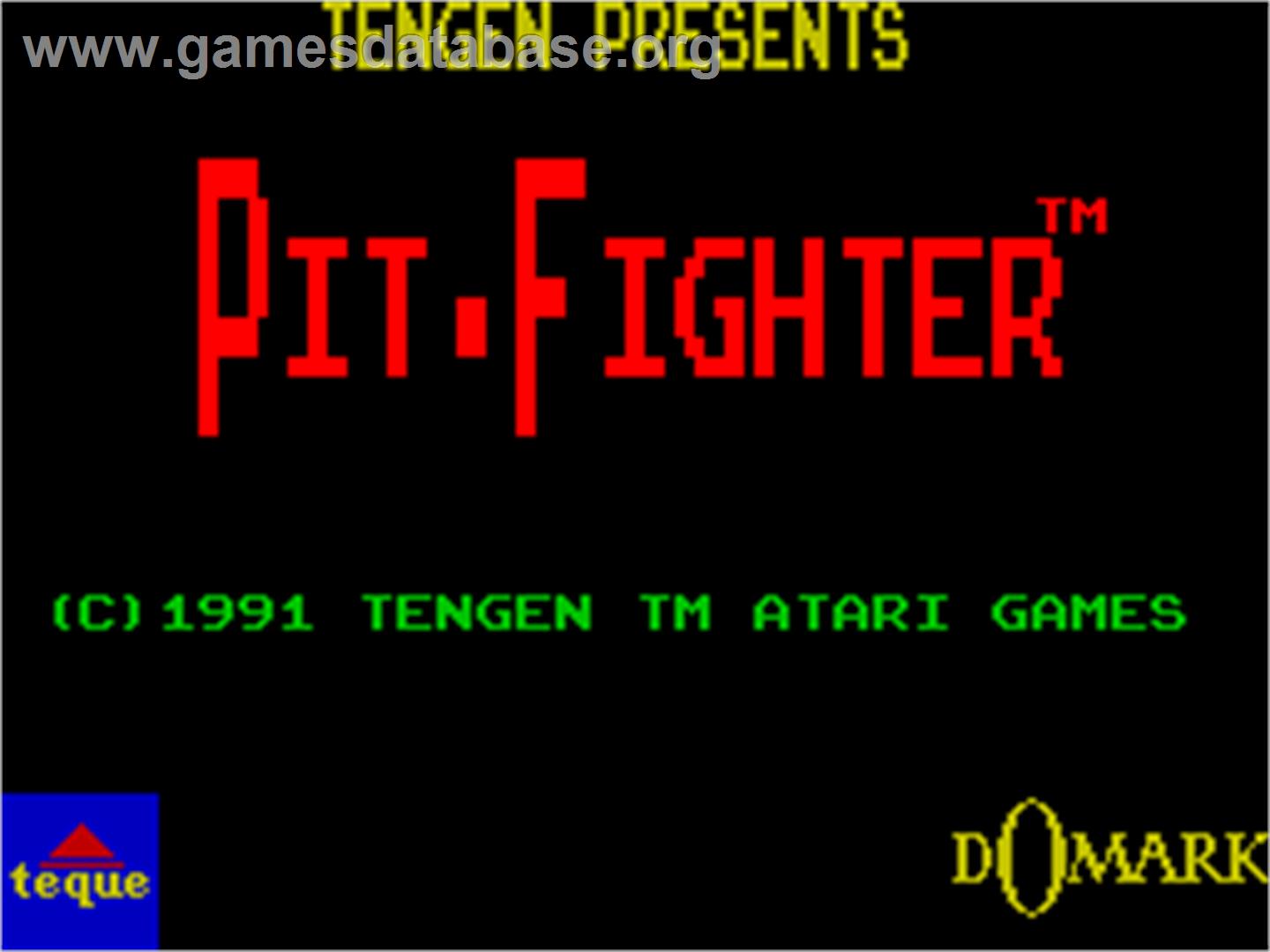Pit-Fighter - Sinclair ZX Spectrum - Artwork - Title Screen