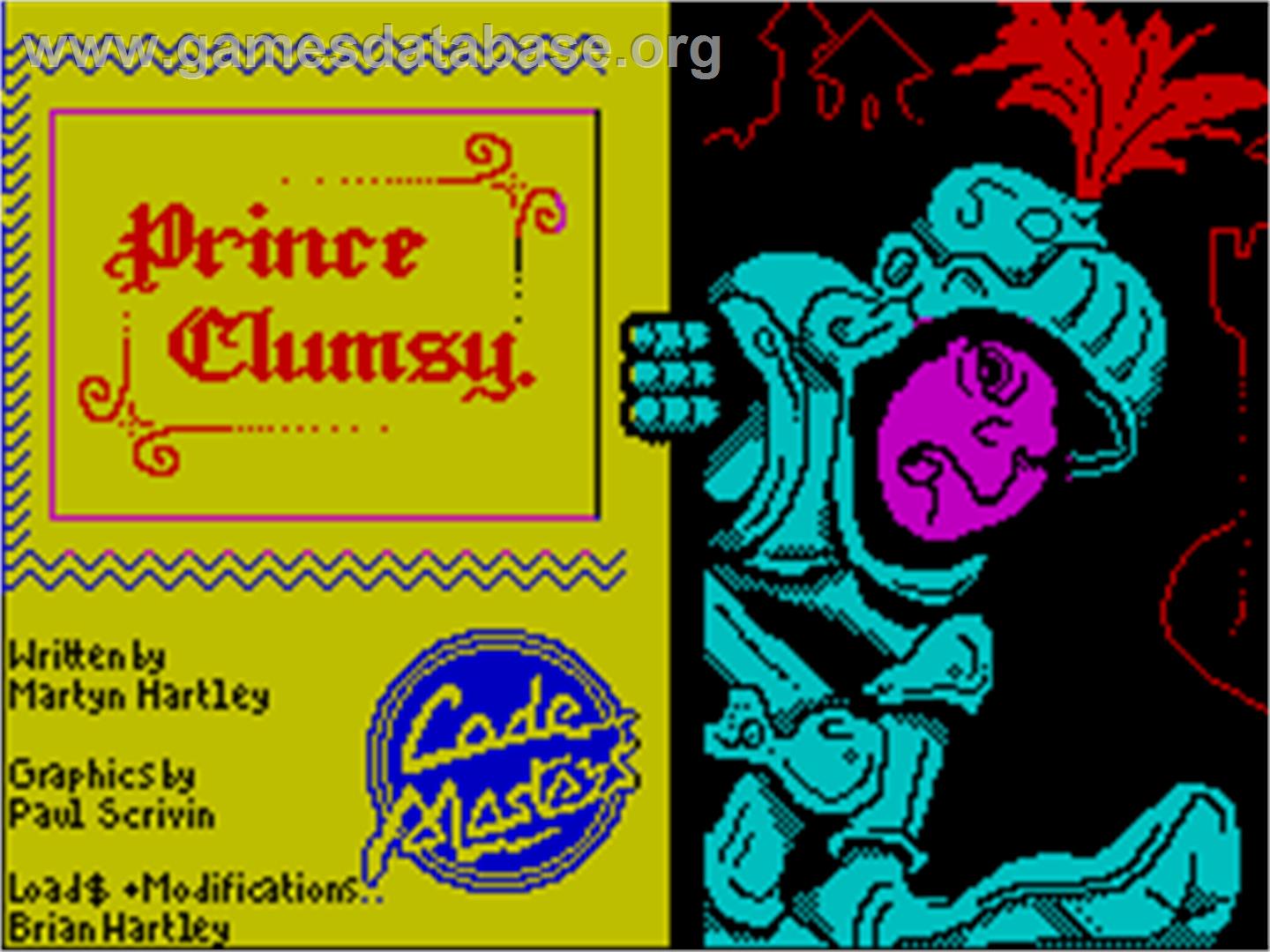 Prince Clumsy - Sinclair ZX Spectrum - Artwork - Title Screen