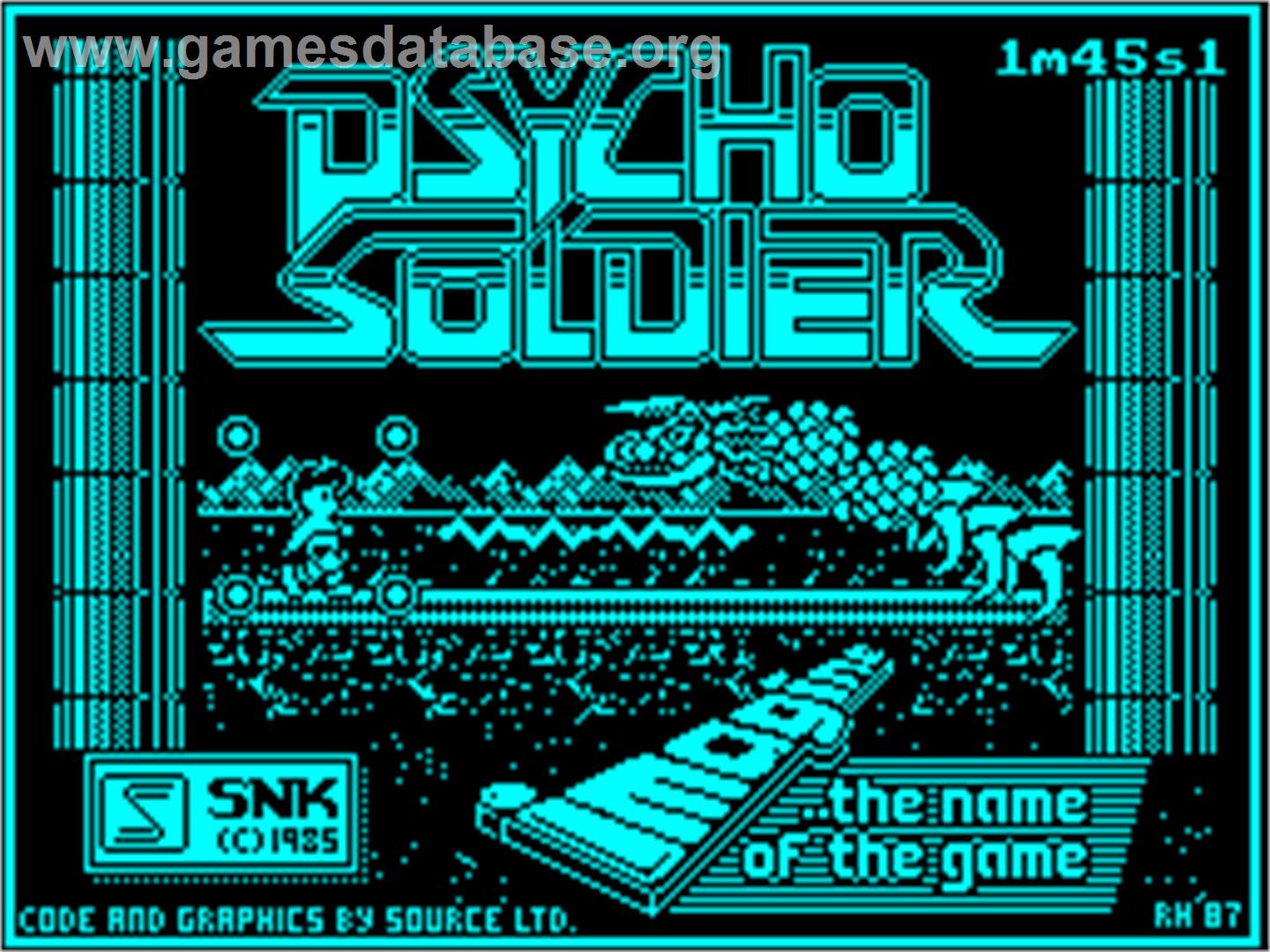 Psycho Soldier - Sinclair ZX Spectrum - Artwork - Title Screen