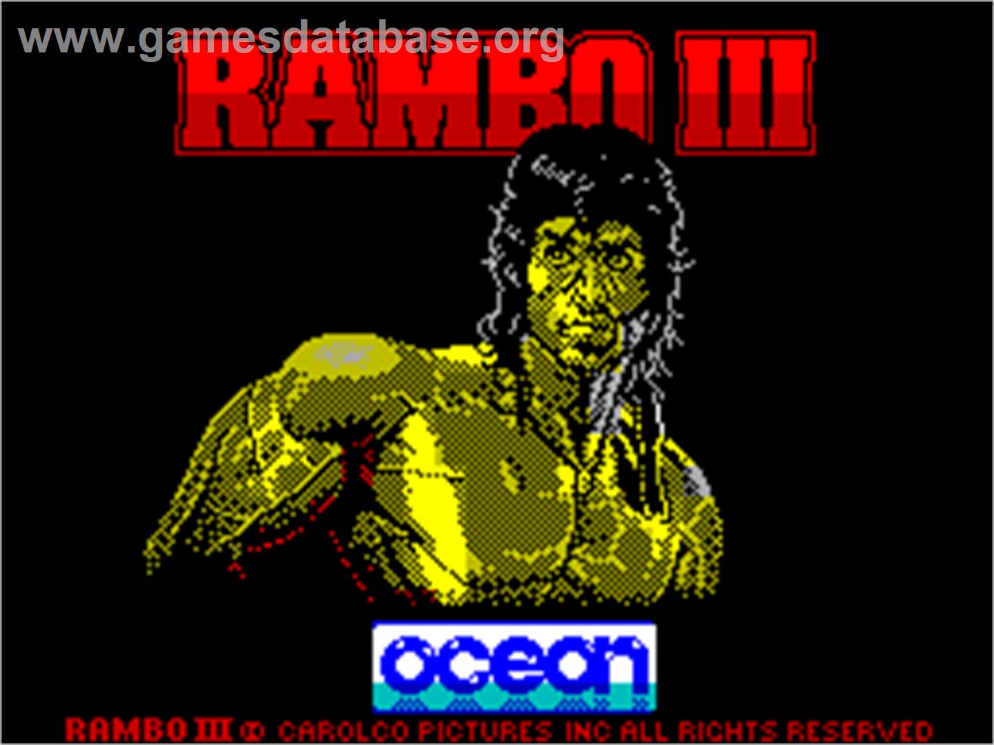 Rambo III - Sinclair ZX Spectrum - Artwork - Title Screen