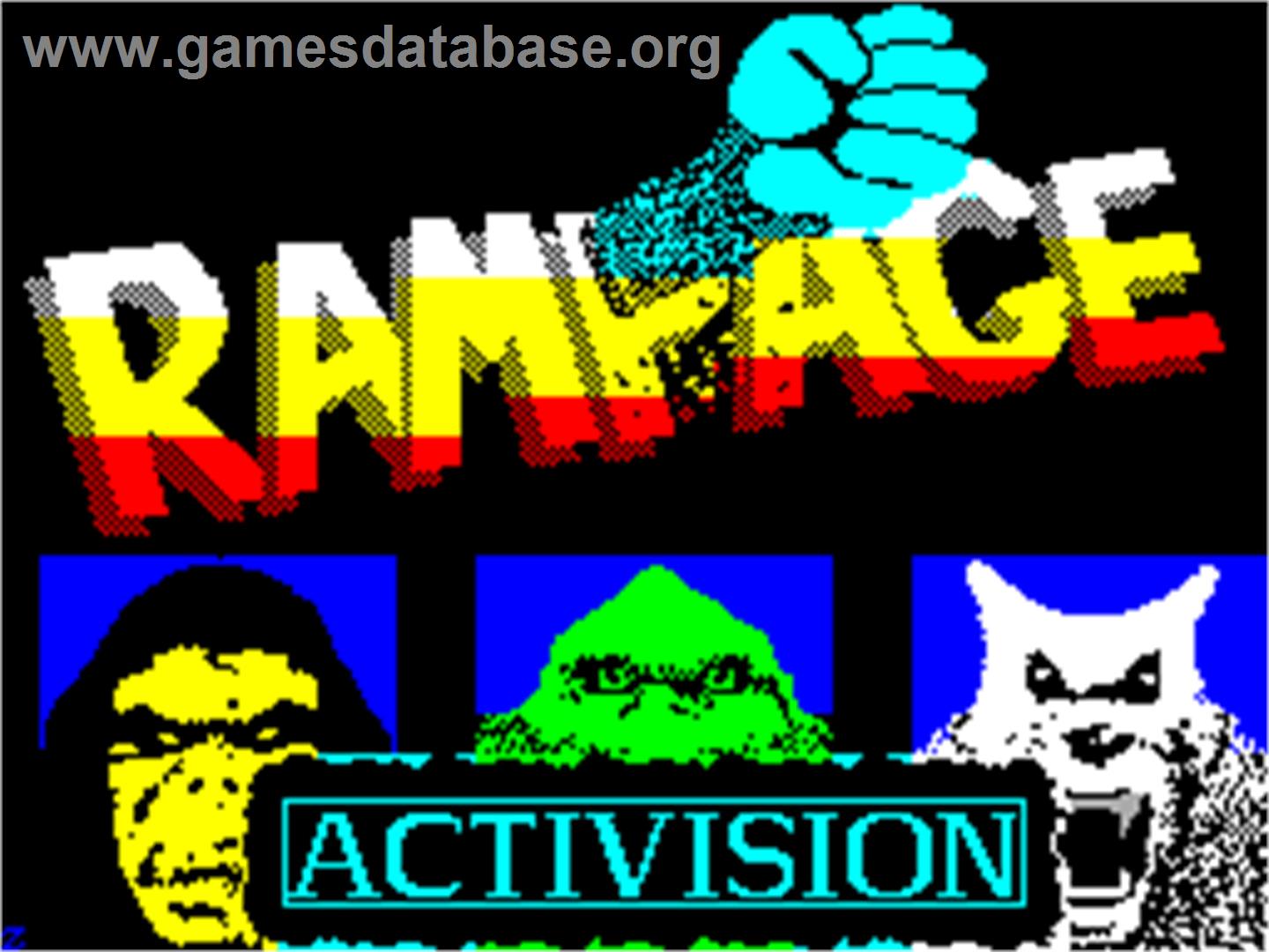 Rampage - Sinclair ZX Spectrum - Artwork - Title Screen