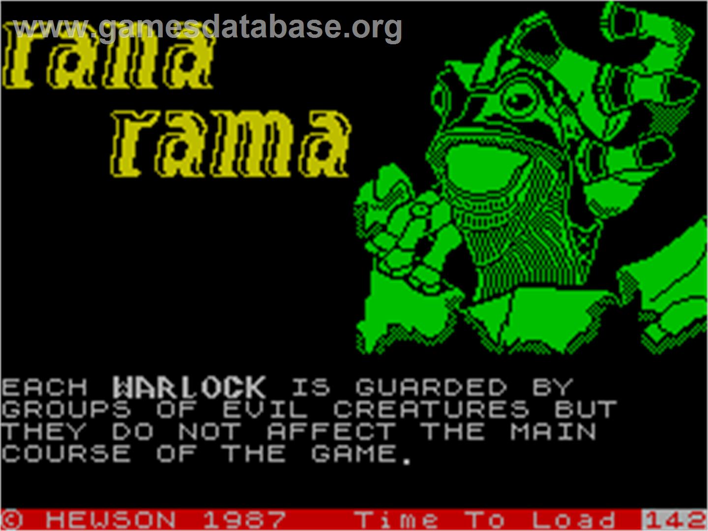 Rana Rama - Sinclair ZX Spectrum - Artwork - Title Screen