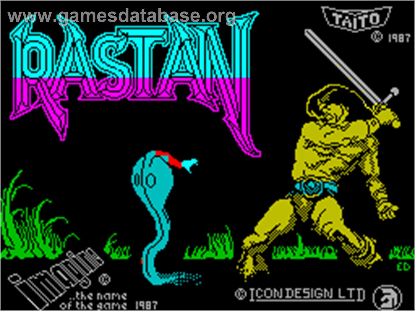 Rastan - Sinclair ZX Spectrum - Artwork - Title Screen