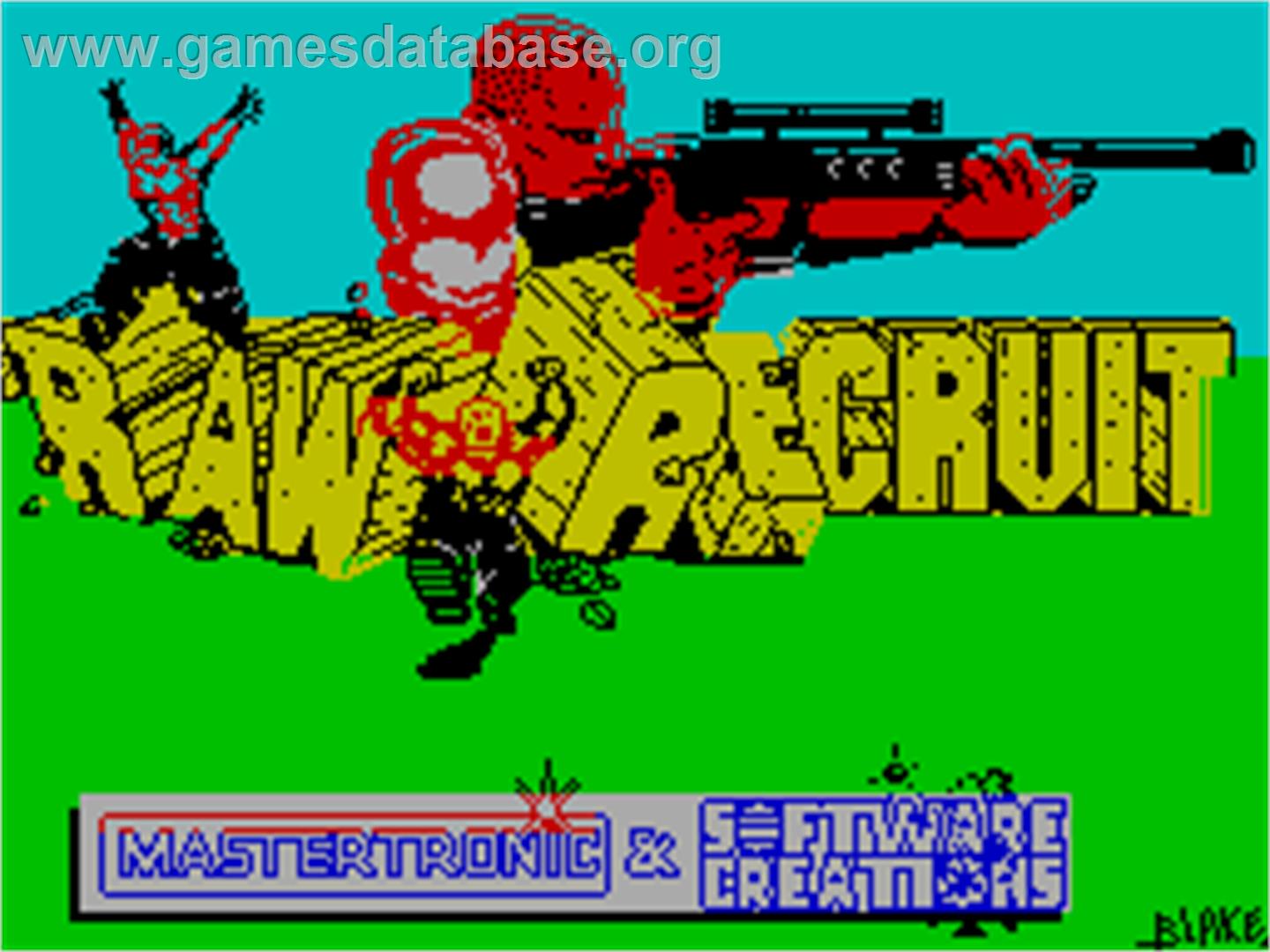 Raw Recruit - Sinclair ZX Spectrum - Artwork - Title Screen
