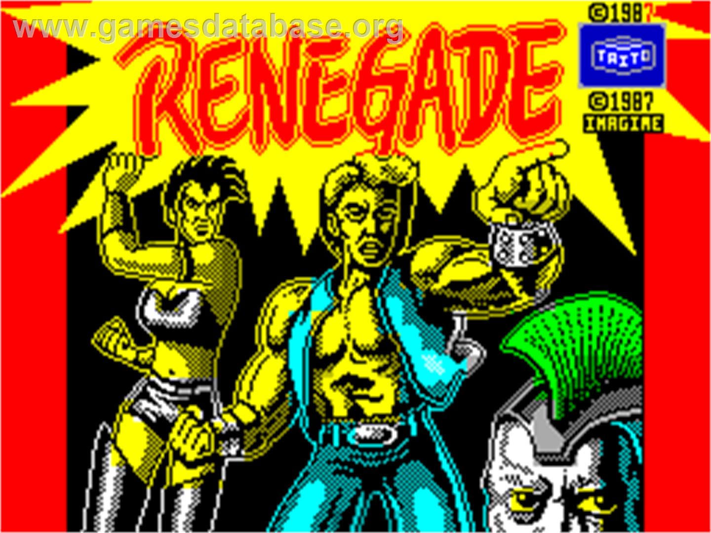 Renegade - Sinclair ZX Spectrum - Artwork - Title Screen