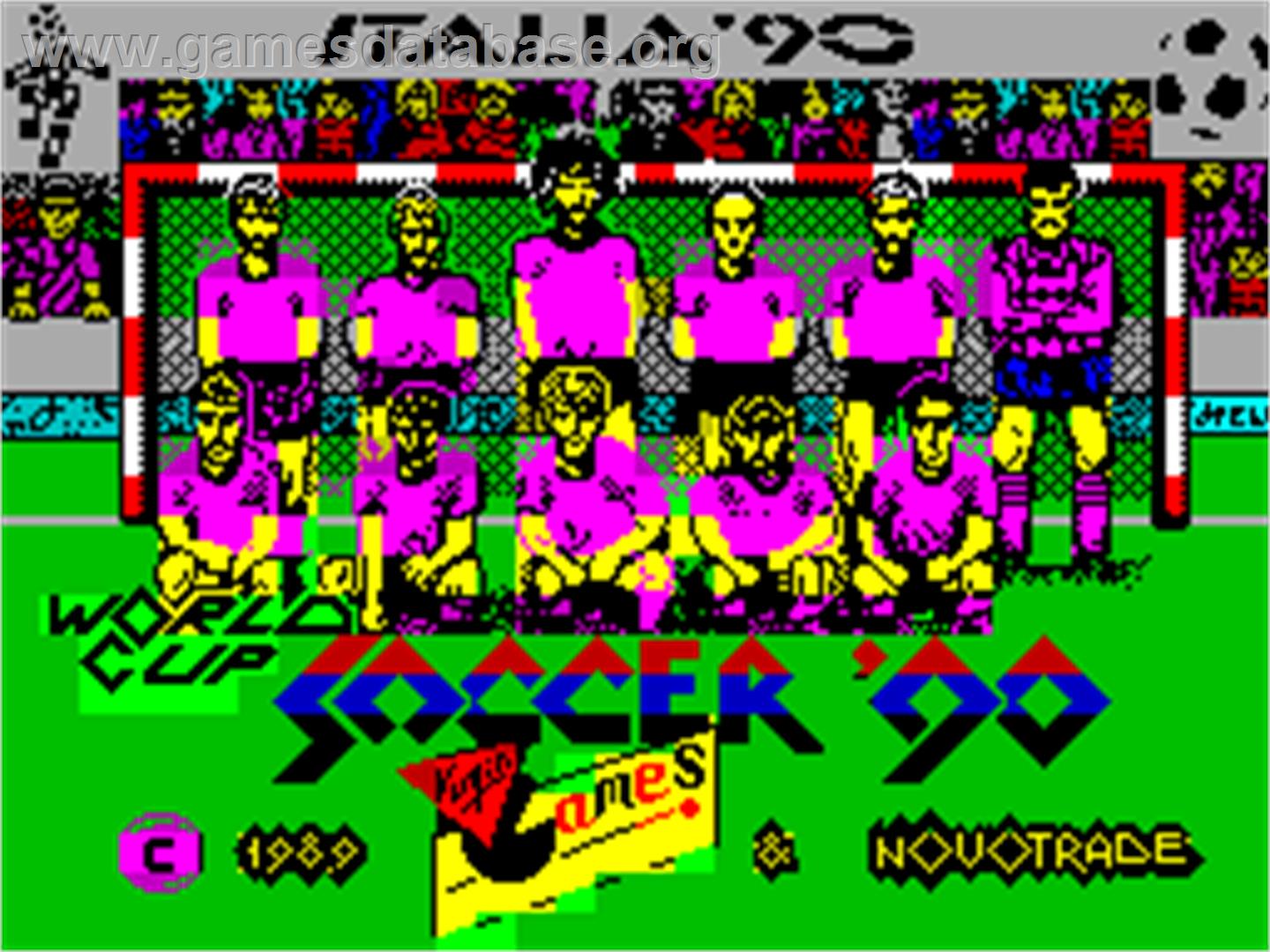 Rick Davis' World Trophy Soccer - Sinclair ZX Spectrum - Artwork - Title Screen
