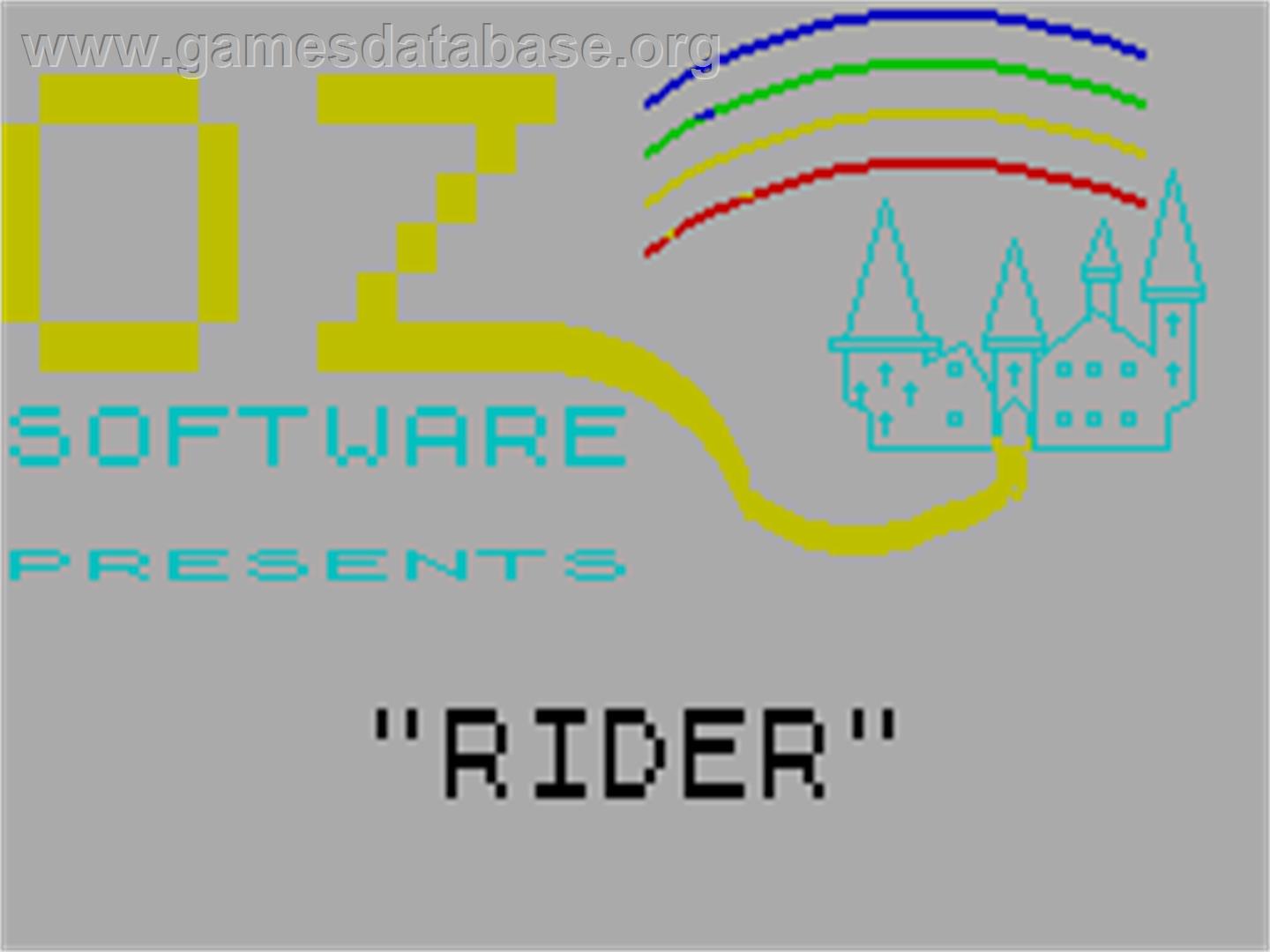 Rider - Sinclair ZX Spectrum - Artwork - Title Screen