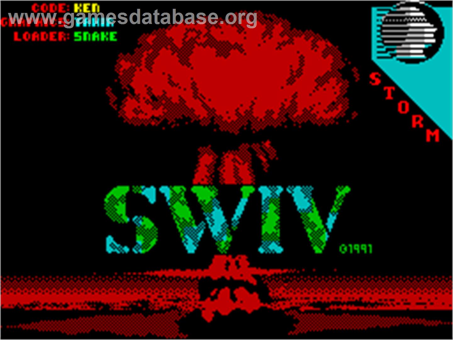 S.W.I.V. - Sinclair ZX Spectrum - Artwork - Title Screen