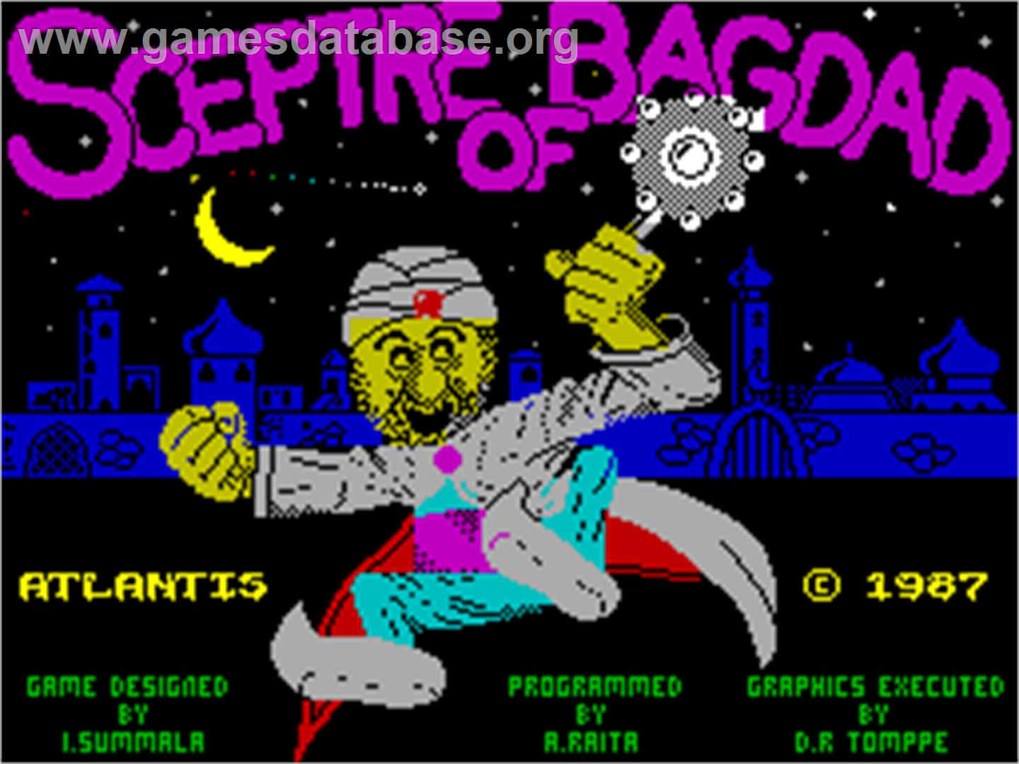 Sceptre of Bagdad - Sinclair ZX Spectrum - Artwork - Title Screen
