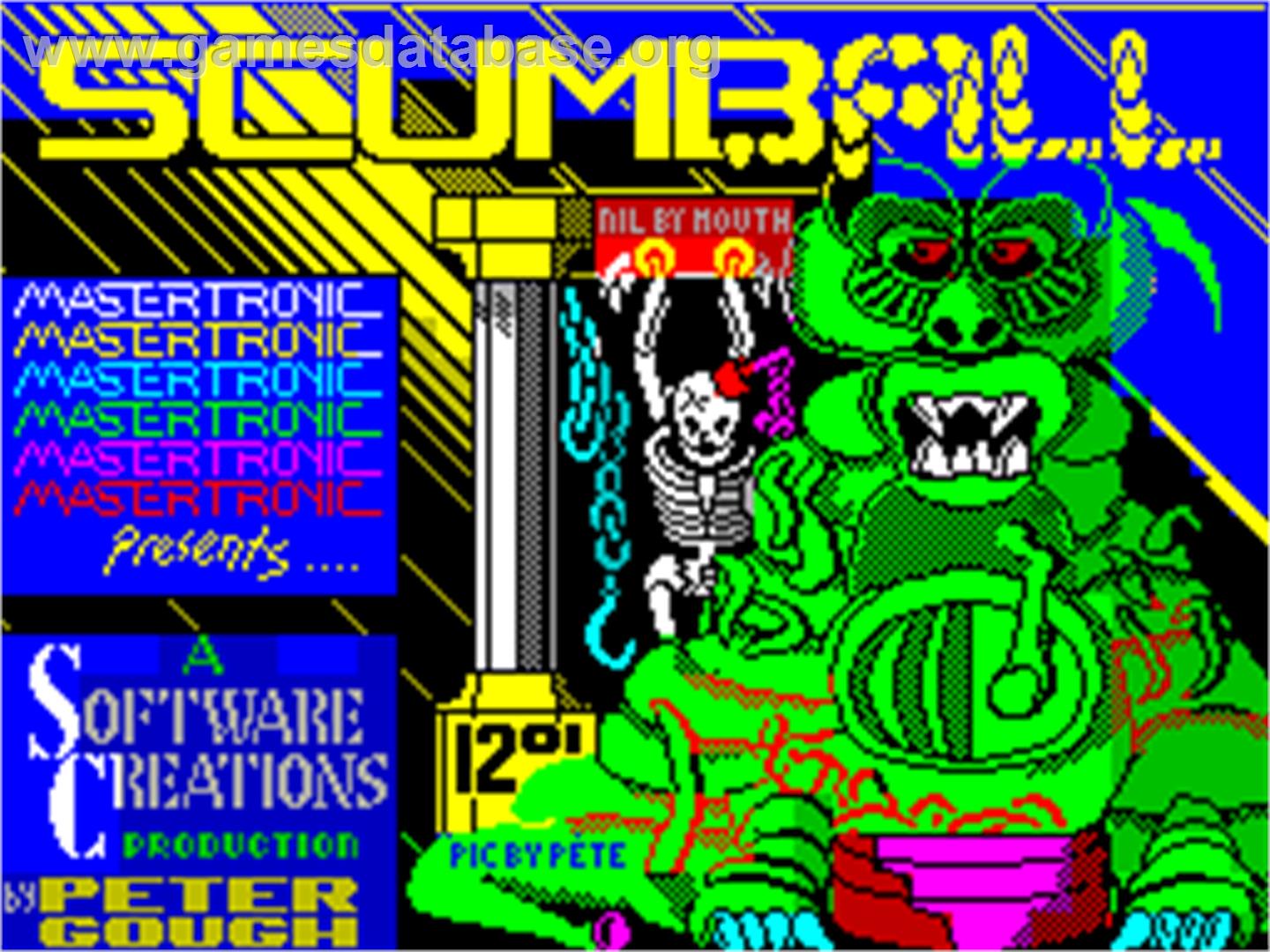 Scumball - Sinclair ZX Spectrum - Artwork - Title Screen