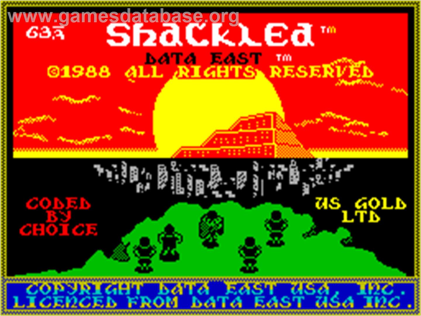 Shackled - Sinclair ZX Spectrum - Artwork - Title Screen