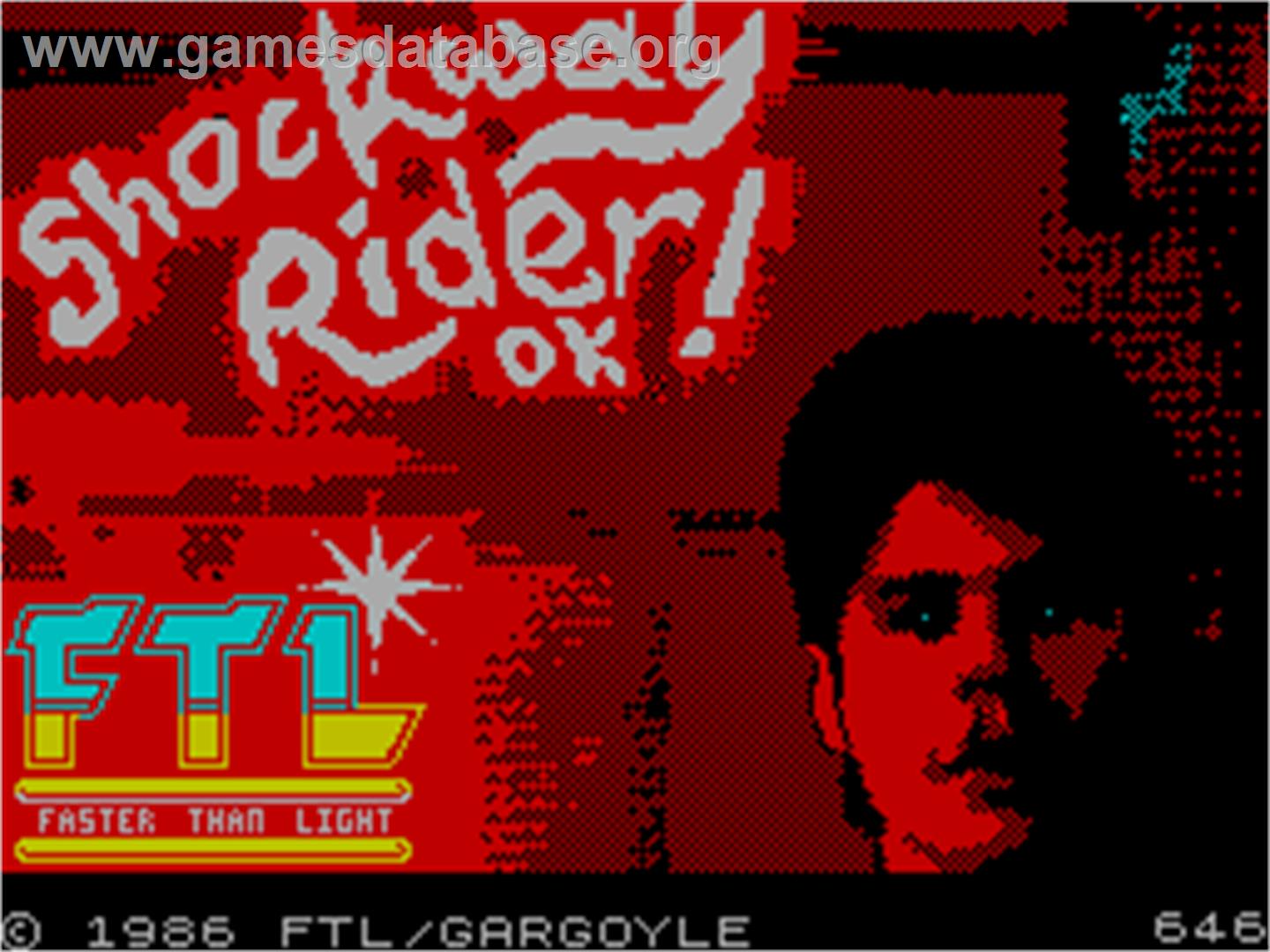 Shockway Rider - Sinclair ZX Spectrum - Artwork - Title Screen
