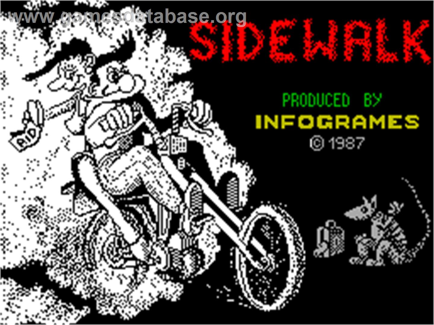 Sidewalk - Sinclair ZX Spectrum - Artwork - Title Screen