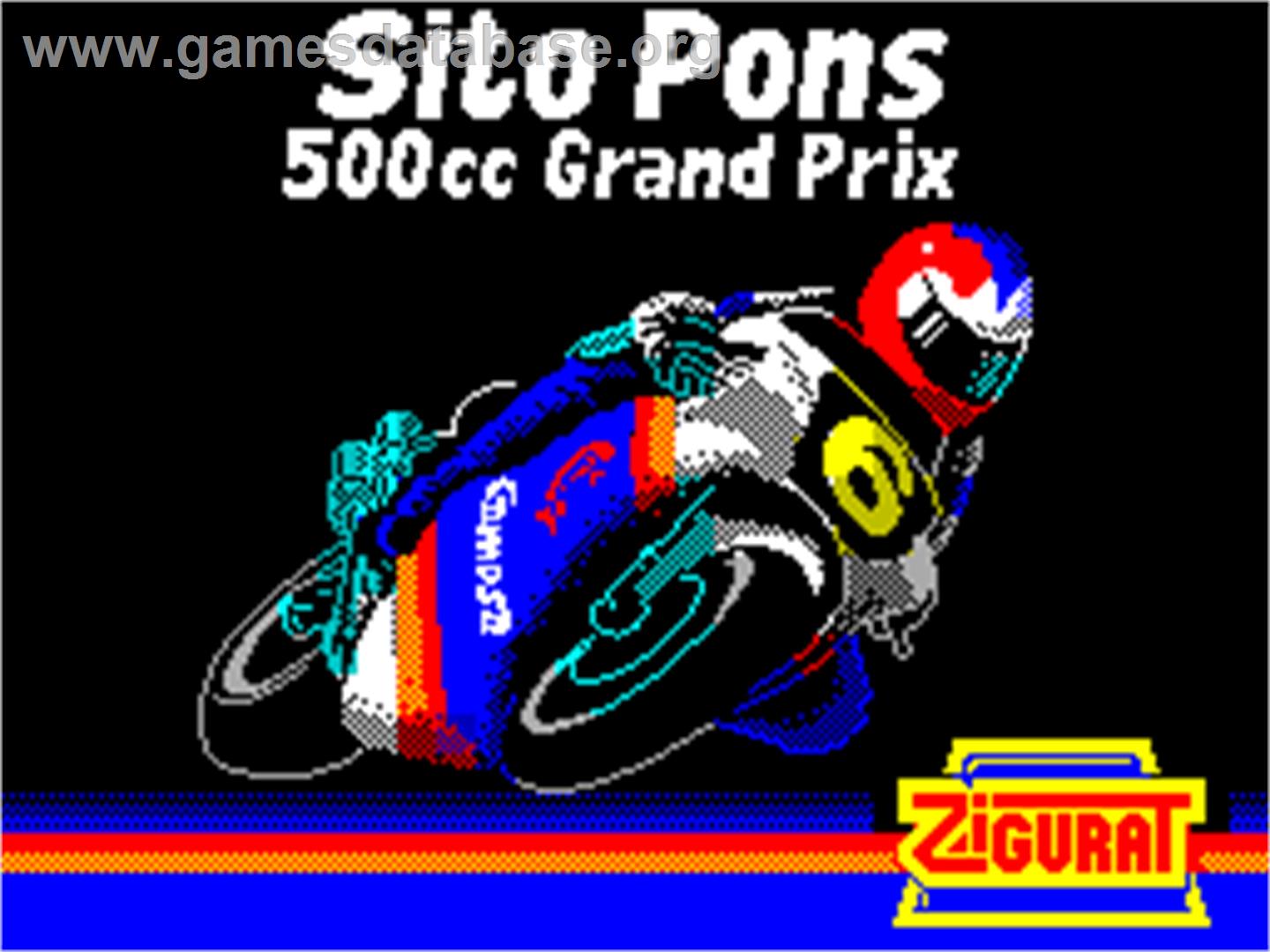 Sito Pons 500cc Grand Prix - Sinclair ZX Spectrum - Artwork - Title Screen