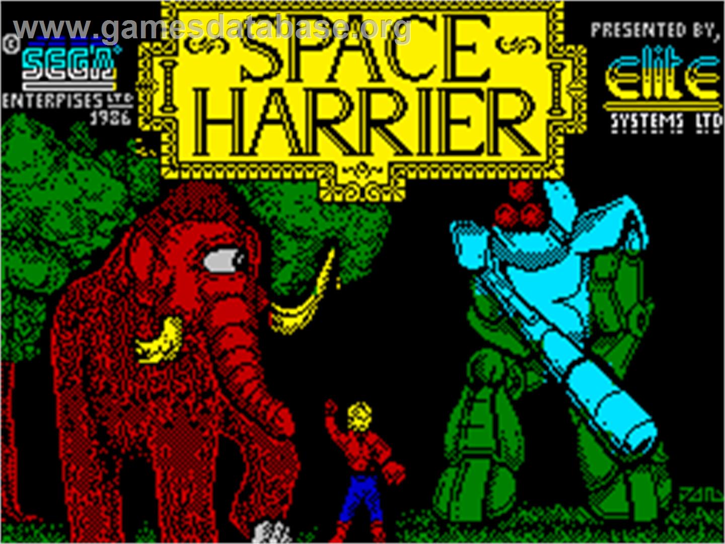 Space Harrier - Sinclair ZX Spectrum - Artwork - Title Screen