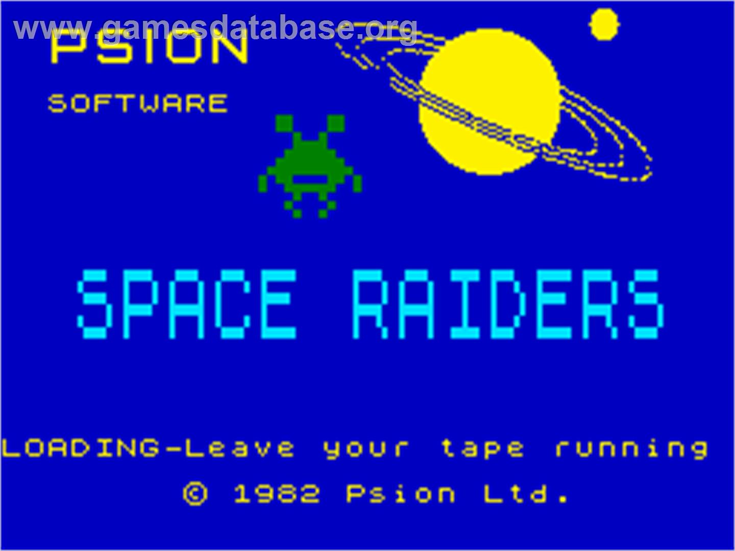 Space Raiders - Sinclair ZX Spectrum - Artwork - Title Screen