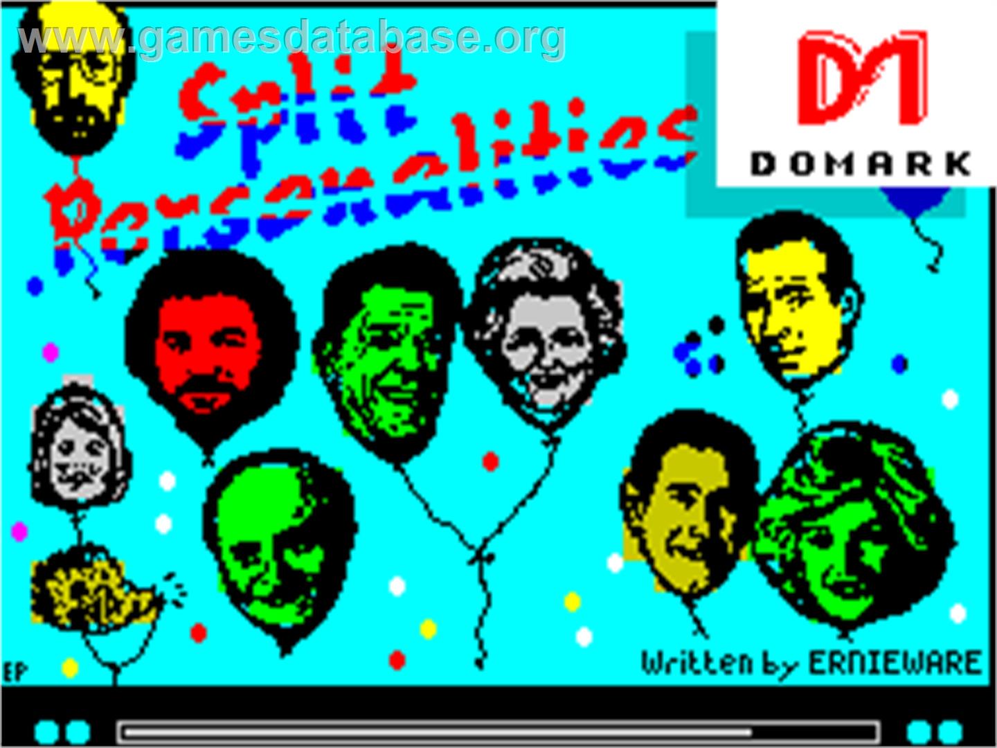 Split Personalities - Sinclair ZX Spectrum - Artwork - Title Screen