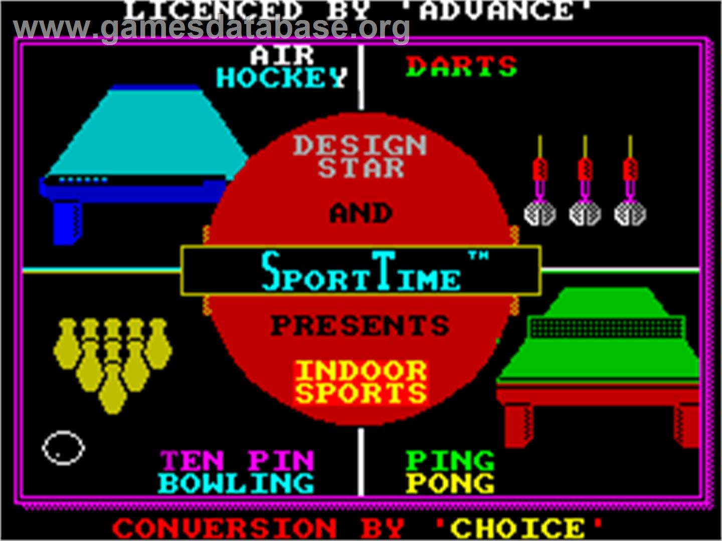 Superstar Indoor Sports - Sinclair ZX Spectrum - Artwork - Title Screen