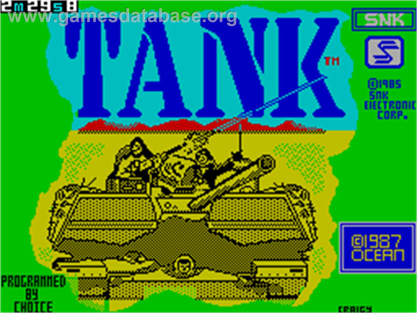 Tank - Sinclair ZX Spectrum - Artwork - Title Screen