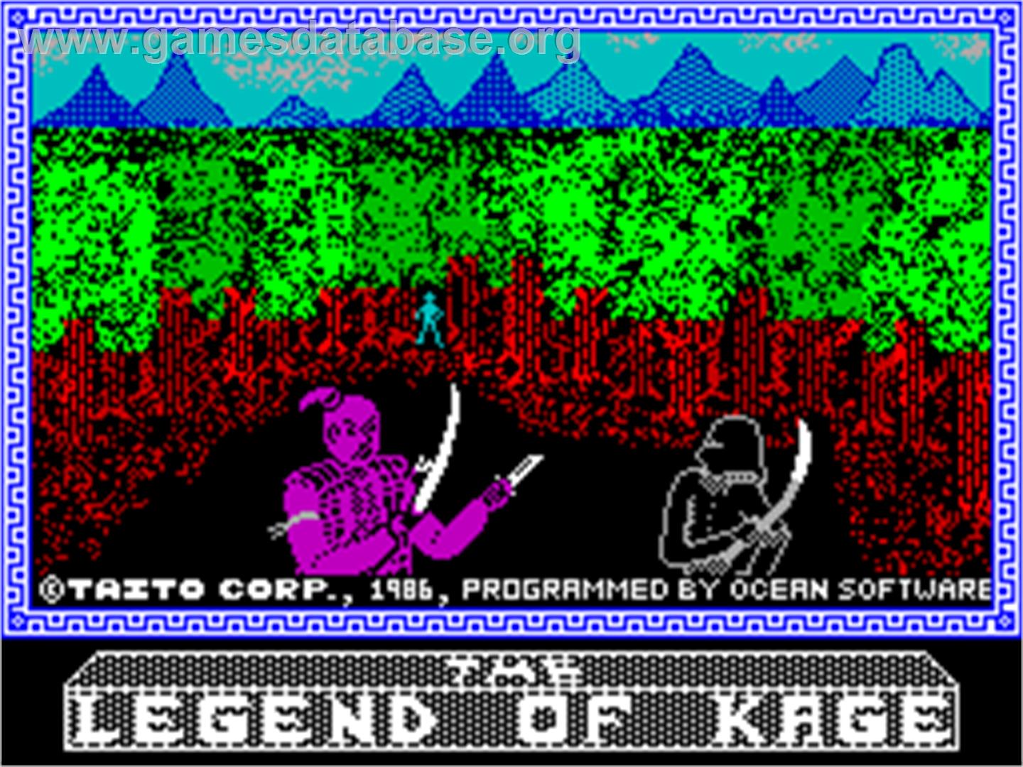 The Legend of Kage - Sinclair ZX Spectrum - Artwork - Title Screen