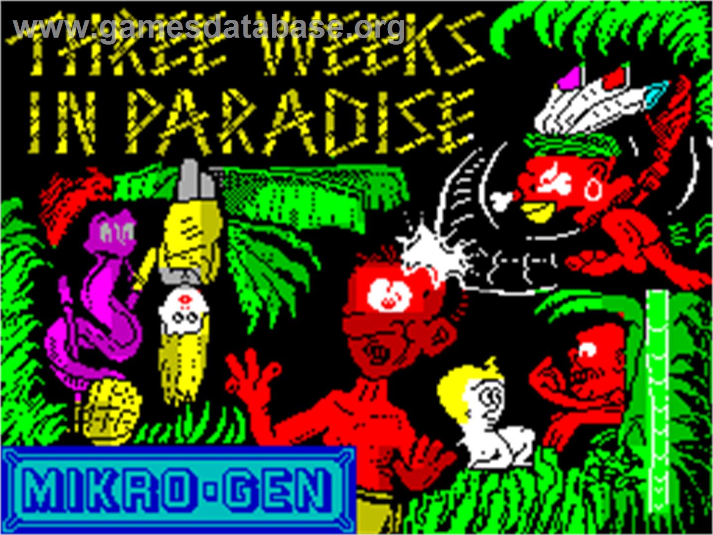 Three Weeks in Paradise - Sinclair ZX Spectrum - Artwork - Title Screen