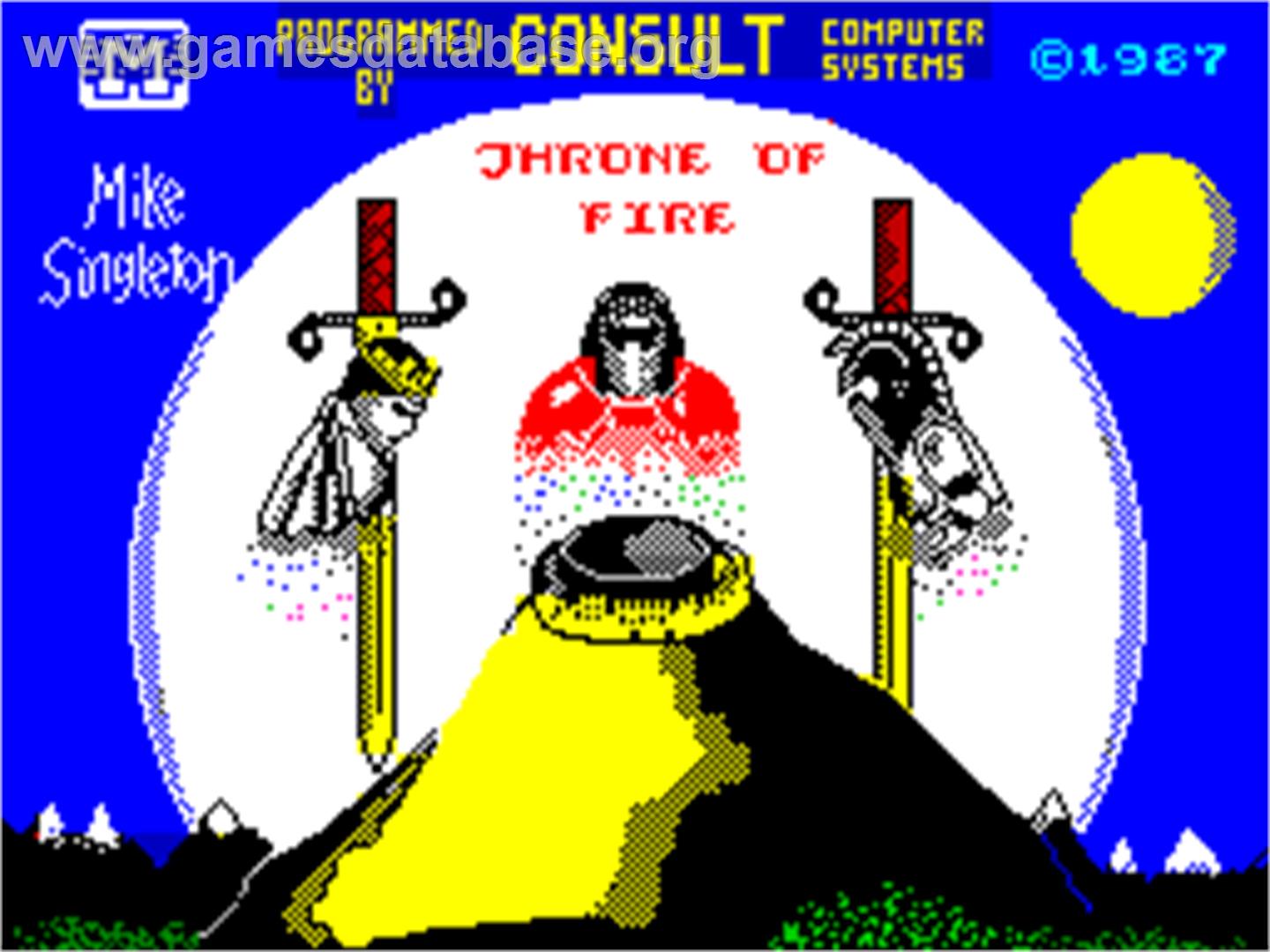 Throne of Fire - Sinclair ZX Spectrum - Artwork - Title Screen