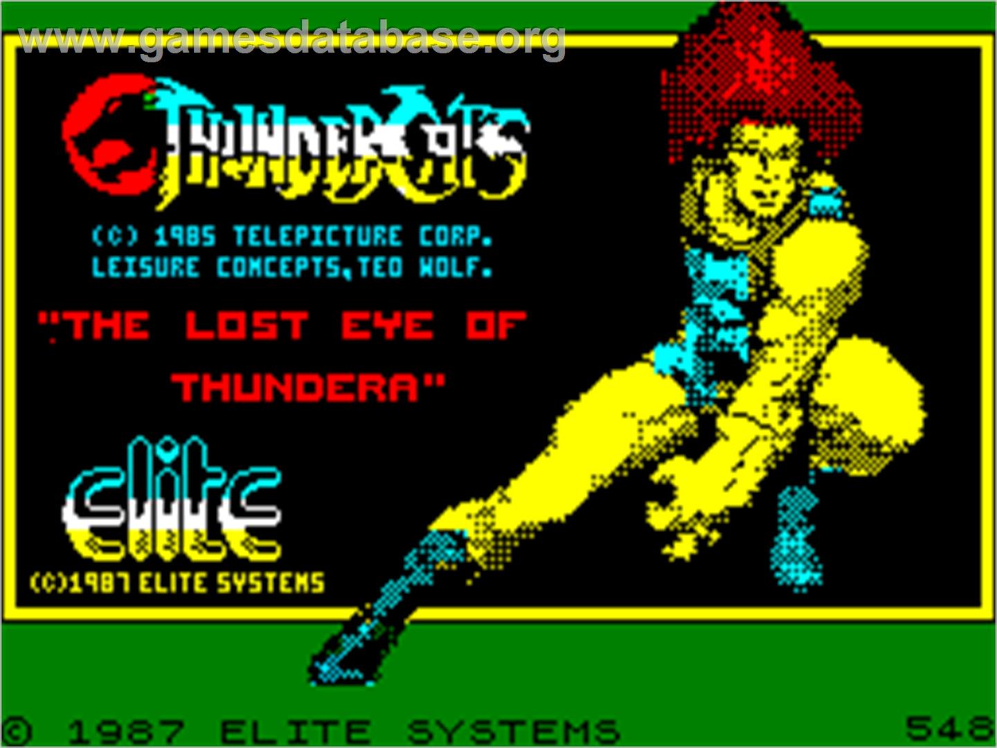 Thundercats - Sinclair ZX Spectrum - Artwork - Title Screen