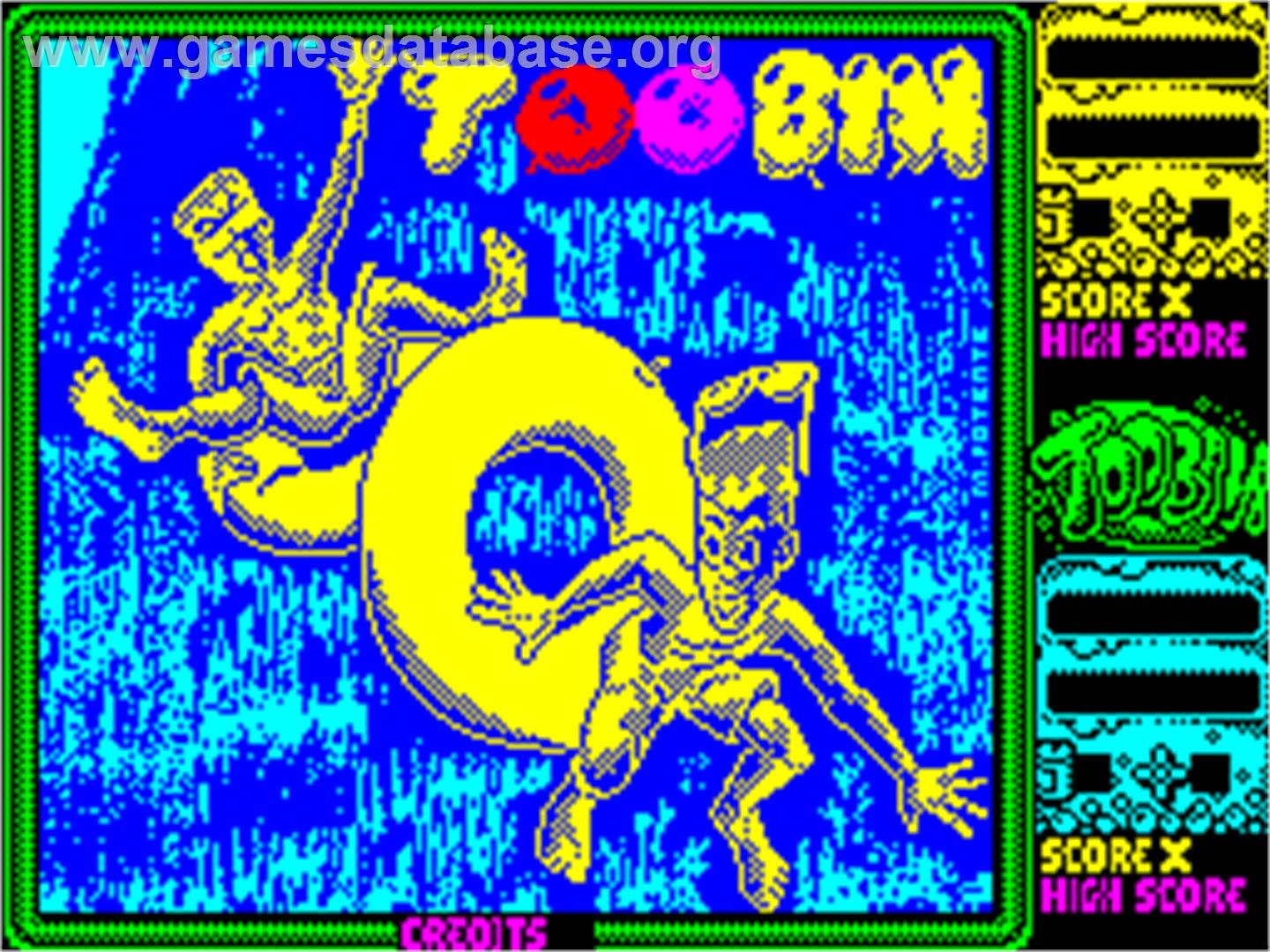 Toobin' - Sinclair ZX Spectrum - Artwork - Title Screen