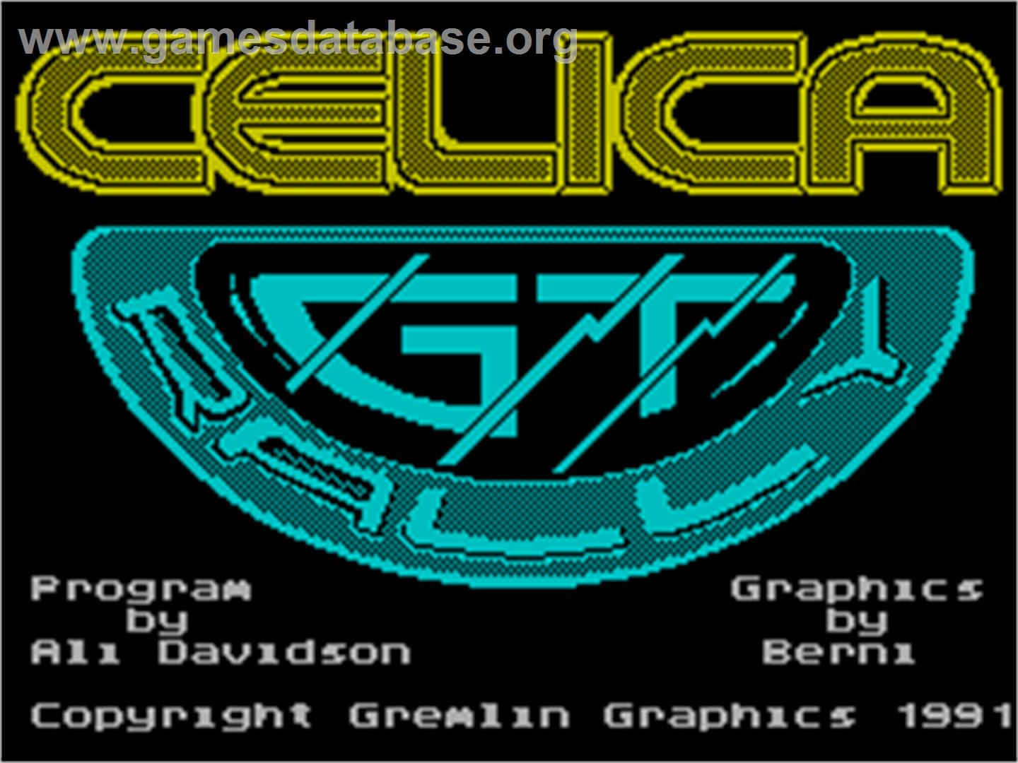 Toyota Celica GT Rally - Sinclair ZX Spectrum - Artwork - Title Screen