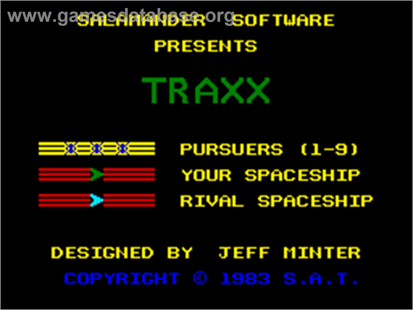 Traxx - Sinclair ZX Spectrum - Artwork - Title Screen
