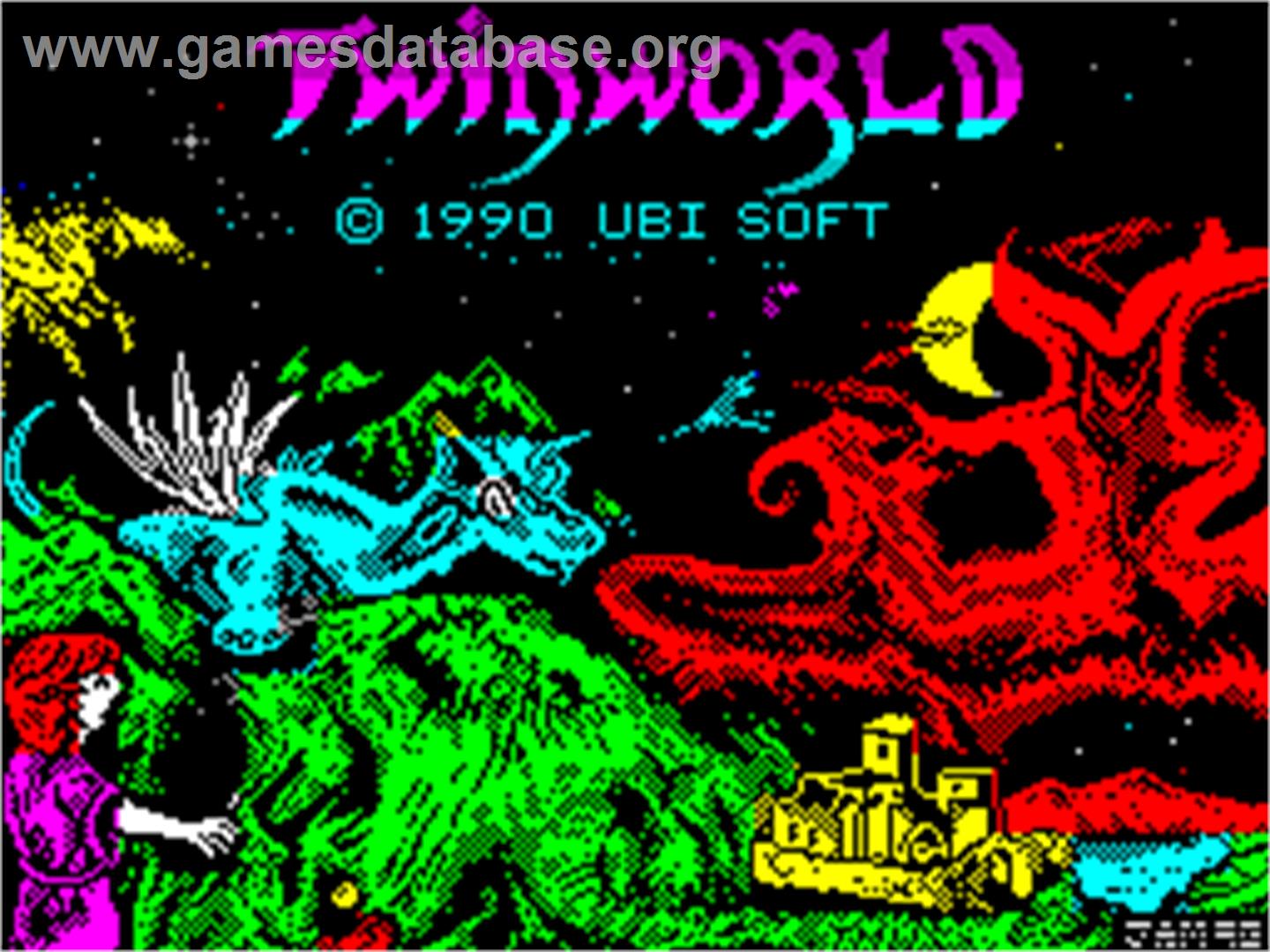 TwinWorld: Land of Vision - Sinclair ZX Spectrum - Artwork - Title Screen