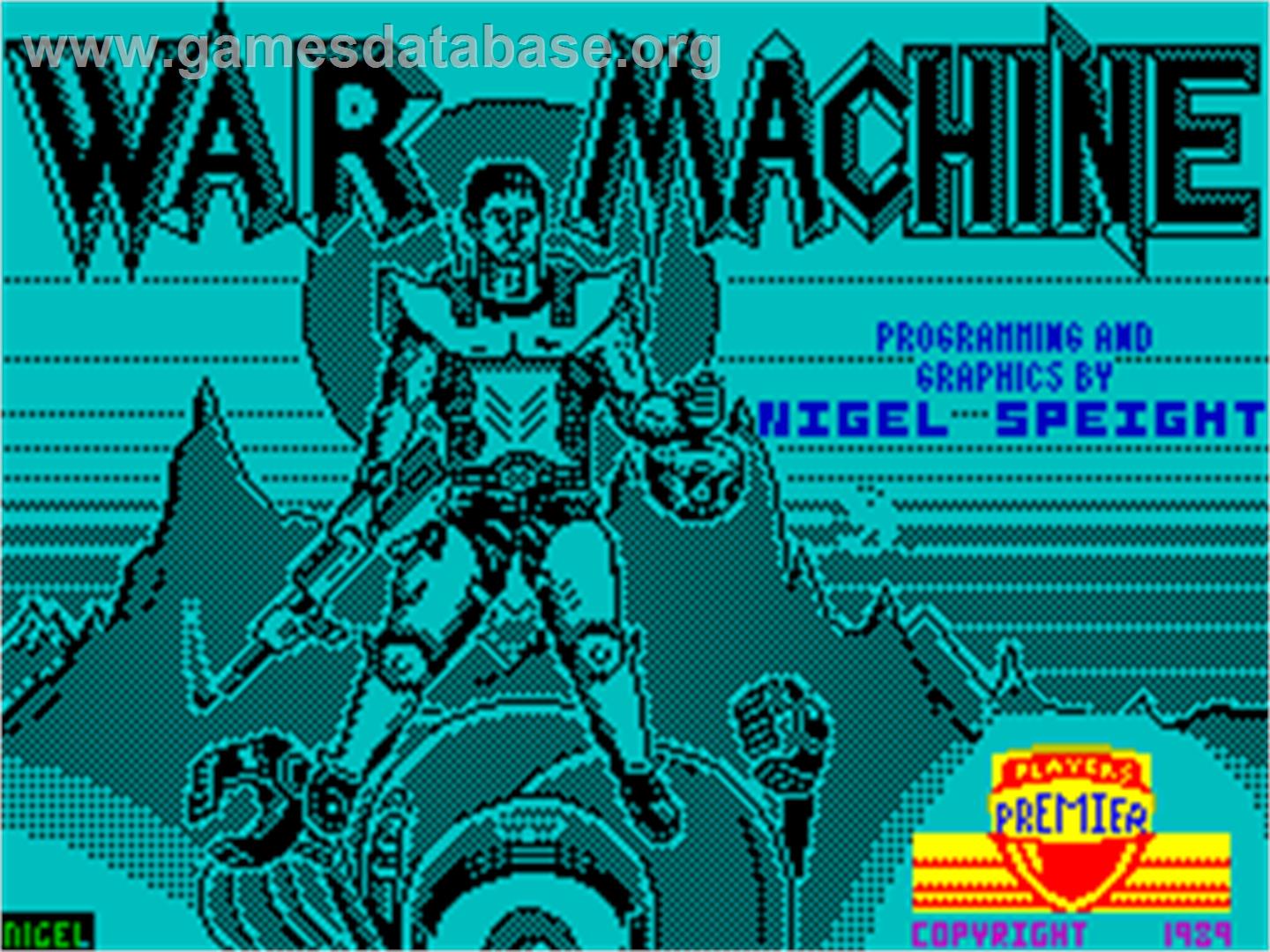 War Machine - Sinclair ZX Spectrum - Artwork - Title Screen
