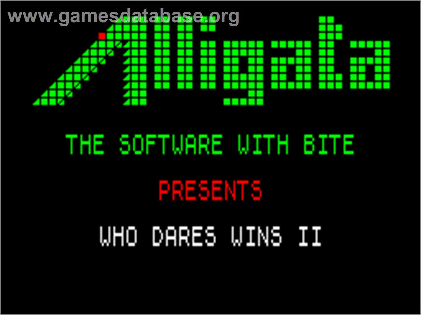 Who Dares Wins II - Sinclair ZX Spectrum - Artwork - Title Screen