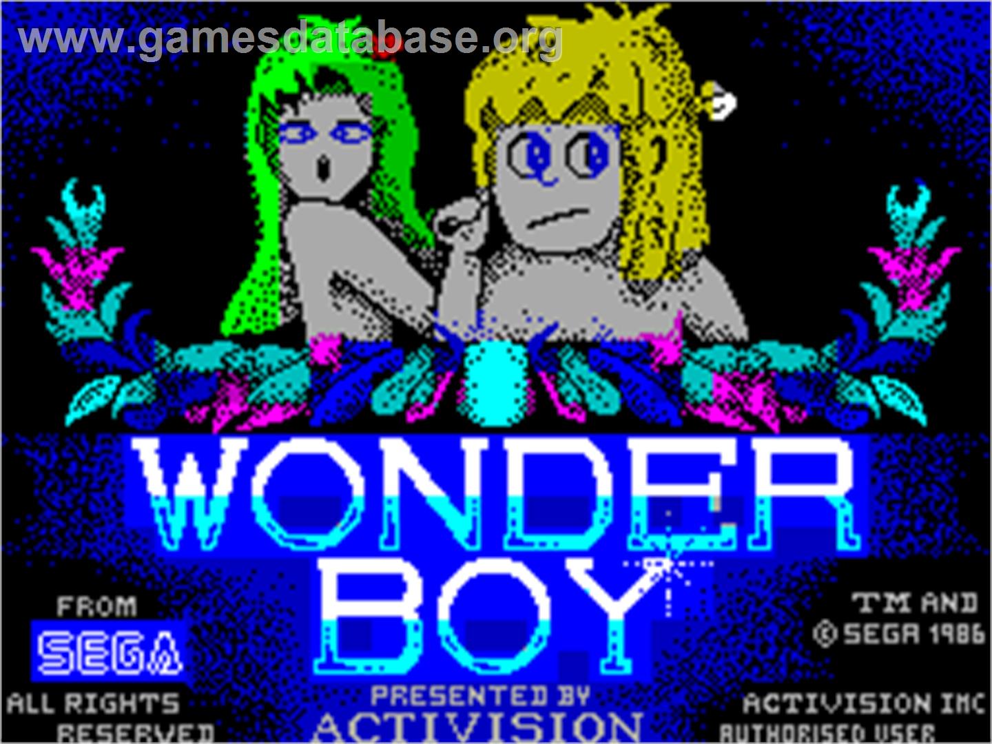 Wonder Boy - Sinclair ZX Spectrum - Artwork - Title Screen