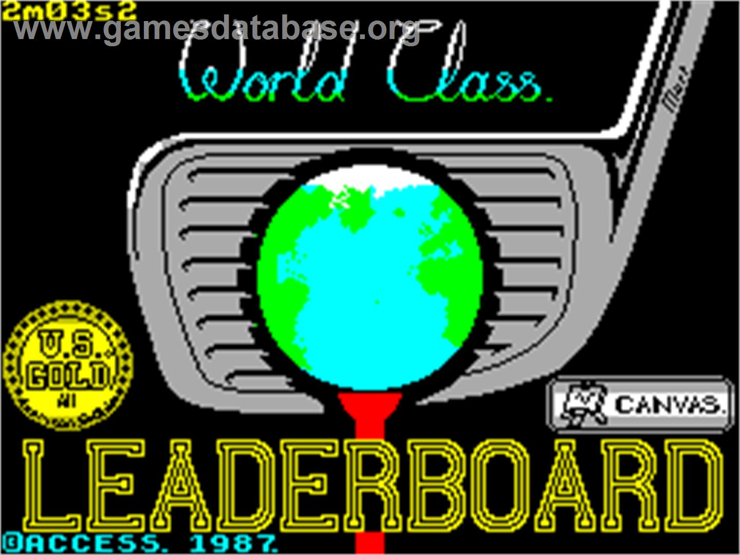 World Class Leader Board - Sinclair ZX Spectrum - Artwork - Title Screen