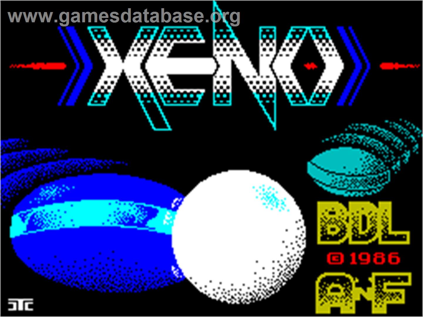 Xeno - Sinclair ZX Spectrum - Artwork - Title Screen