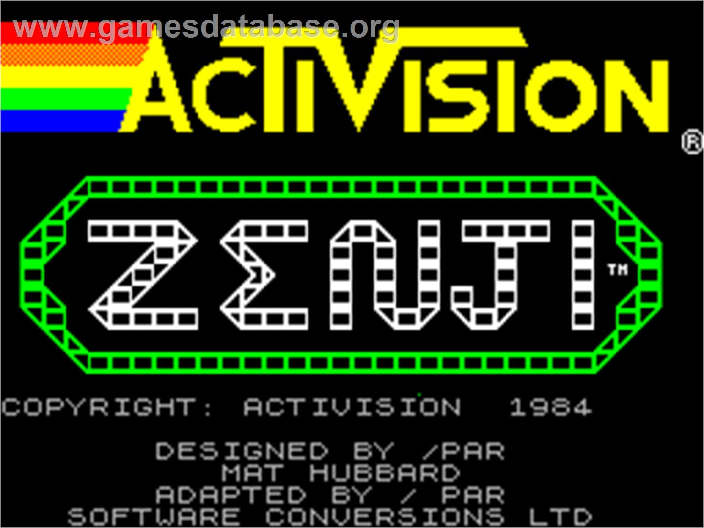 Zenji - Sinclair ZX Spectrum - Artwork - Title Screen