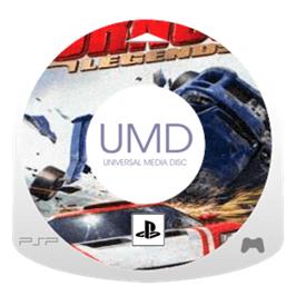 Artwork on the Disc for Burnout Legends on the Sony PSP.