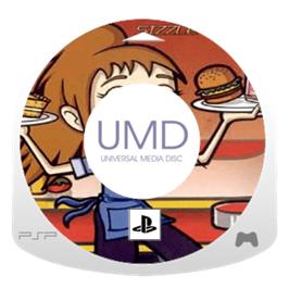 Artwork on the Disc for Diner Dash: Sizzle & Serve on the Sony PSP.