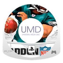 Artwork on the Disc for Madden NFL 8 on the Sony PSP.