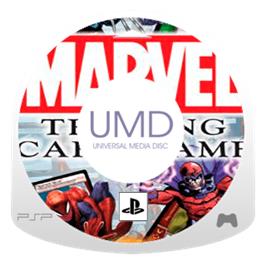 Artwork on the Disc for Marvel Trading Card Game on the Sony PSP.