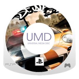 Artwork on the Disc for Need for Speed: Most Wanted 5-1-0 on the Sony PSP.