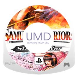 Artwork on the Disc for Samurai Warriors: State of War on the Sony PSP.