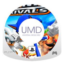 Artwork on the Disc for Sonic Rivals on the Sony PSP.