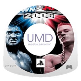 Artwork on the Disc for WWE Smackdown vs. Raw 2006 on the Sony PSP.